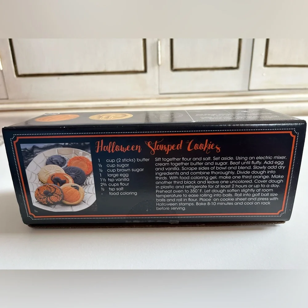 Nordic ware Halloween Cookie Stamps Set of three Cat on Moon, Spider, & Pumpkin.